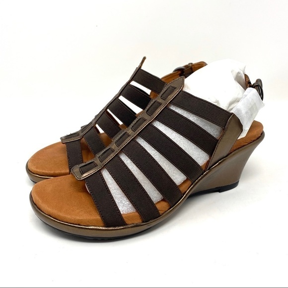 Gentle Souls Wedge Hammer Sandals Bronze - Picture 2 of 8